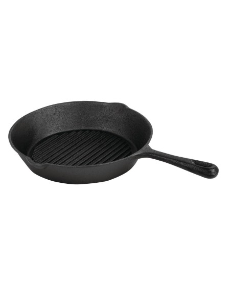 Poêle gril rainurée ronde en fonte Vogue 267 mm