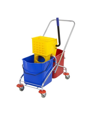 Double seau essoreur Jantex avec support - 23 L