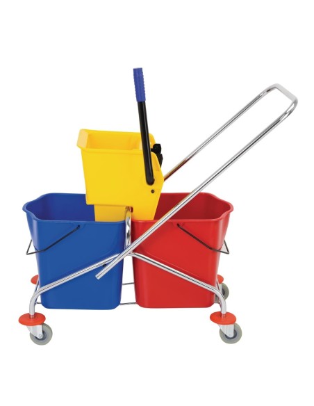 Double seau essoreur Jantex avec support - 23 L