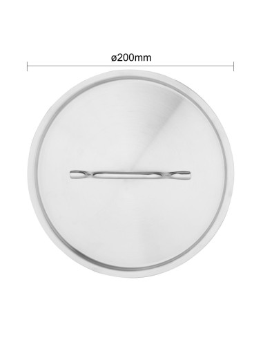 Couvercle inox Vogue 200mm - robuste et compatible FC095