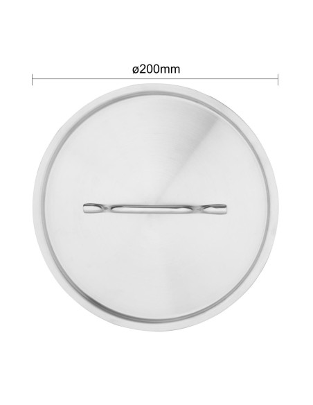 Couvercle inox Vogue 200mm - robuste et compatible FC095