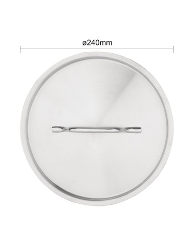 Couvercle inox Vogue 240mm - robuste et compatible FC096