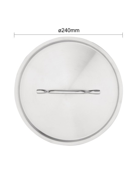 Couvercle inox Vogue 240mm - robuste et compatible FC096