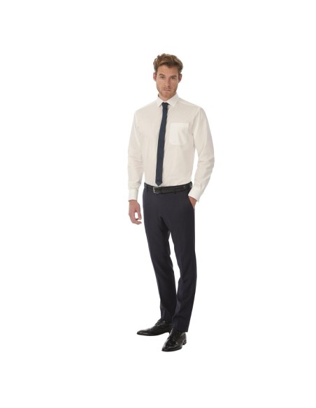 Chemise homme blanche B&C Heritage LSL XXXXL