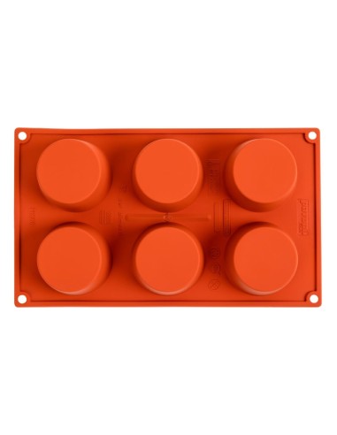 Plaque 6 muffins silicone Pavoni Formaflex - GN 1/3