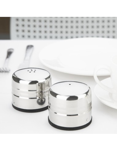 Ensemble salière et poivrière Olympia Jumbo - Inox 0,14 L
