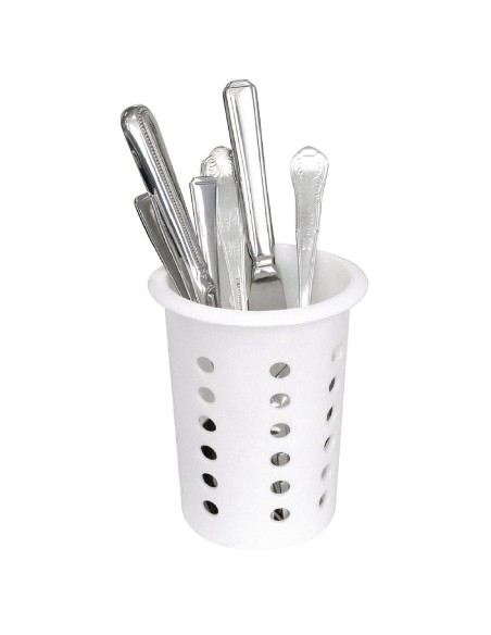 Pot à couverts rond en plastique 143x113 mm - Vente en ligne