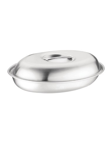 Plat à légumes ovale Olympia 143x200 mm - Inox