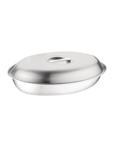 Plat à légumes ovale Olympia 180x252 mm - Inox 2