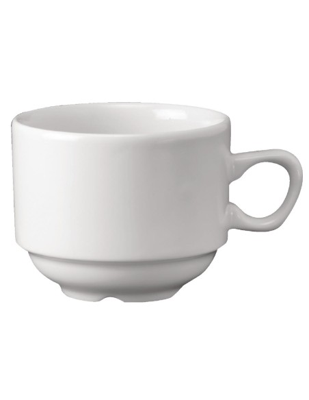 Tasses à thé empilables Nova Churchill Whiteware 213 ml - lot de 24