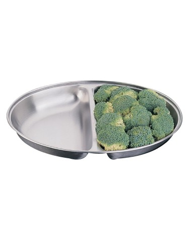 Plat à légumes ovale Olympia 2 compartiments 210x300 mm