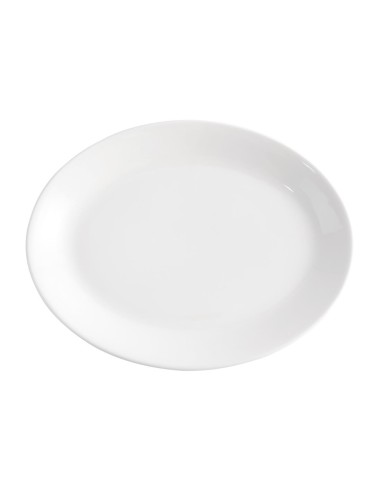 Plateaux ovales blancs Churchill Whiteware 305mm - lot de 12