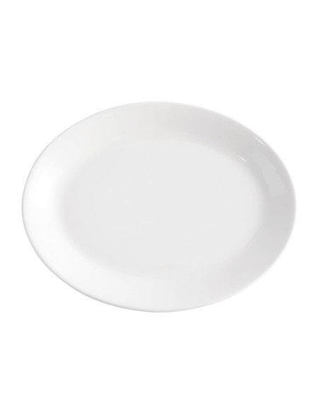 Plateaux ovales blancs Churchill Whiteware 305mm - lot de 12