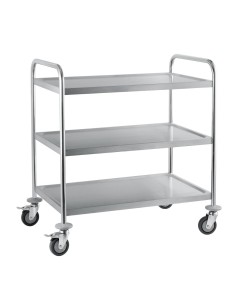 Chariot de débarrassage inox 3 niveaux Craven - 50 kg
