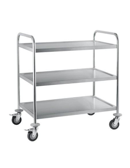 Chariot de débarrassage inox 3 niveaux Craven - 50 kg