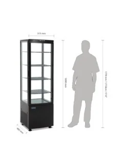 Vitrine réfrigérée avec portes incurvées Polar Série C noire 235L 2
