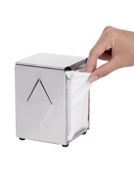 Distributeur de serviettes Olympia en inox - 50 pièces