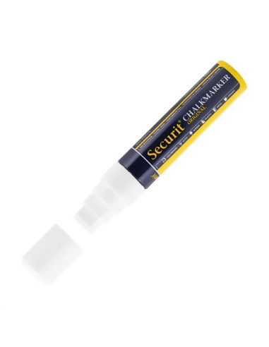 Marqueur craie Securit 15mm blanc - écriture sans bavure