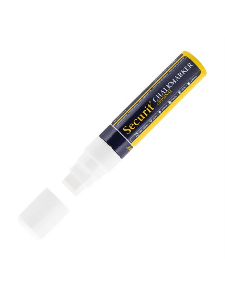 Marqueur craie Securit 15mm blanc - écriture sans bavure