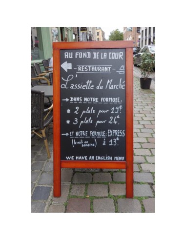 Panneau de trottoir Securit Duplo acajou 700x1350 mm