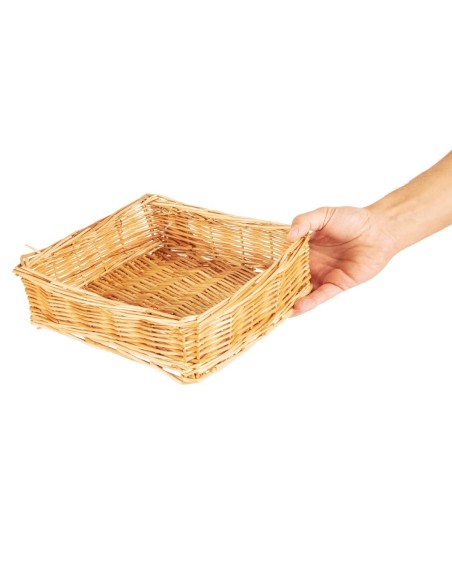 Corbeille de table en osier Olympia carré - 8x25x25 cm