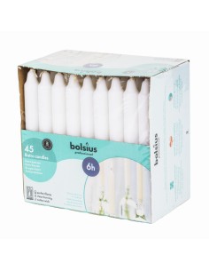 Bougies bistro Bolsius blanches 177 mm - lot de 45