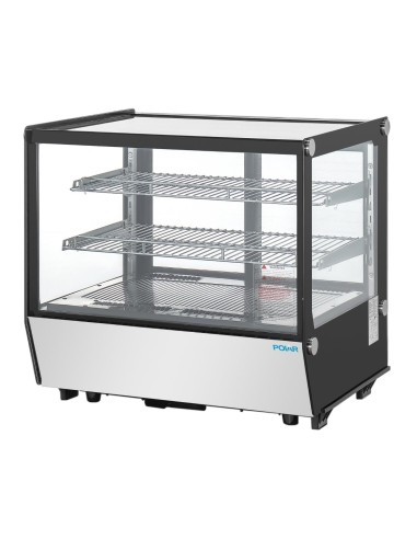 Vitrine de comptoir Positive Polar 120L noire - 2 étagères