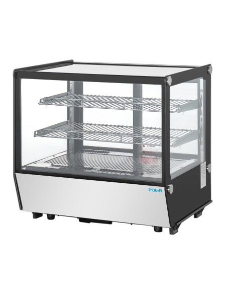Vitrine de comptoir Positive Polar 120L noire - 2 étagères