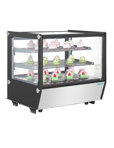 Vitrine de comptoir Positive Polar 120L noire - 2 étagères