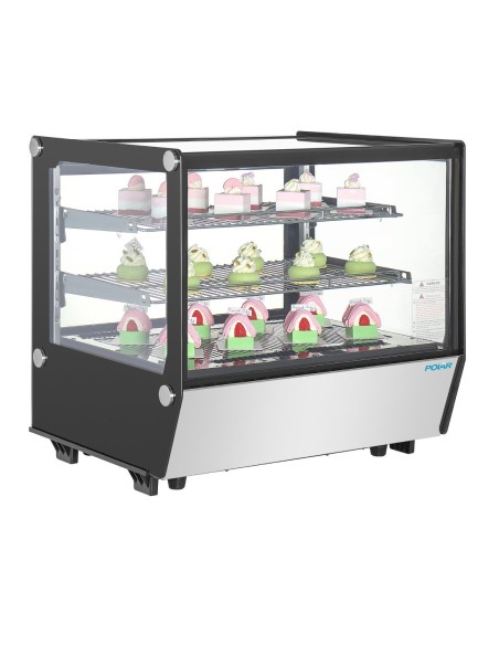 Vitrine de comptoir Positive Polar 120L noire - 2 étagères
