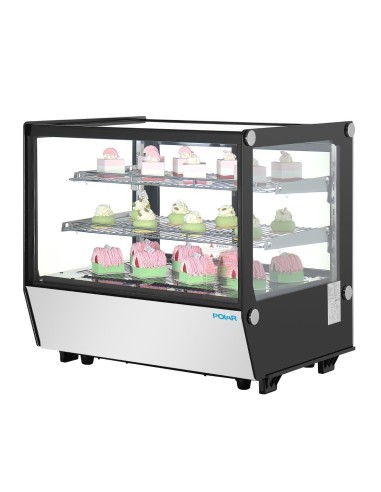 Vitrine de comptoir Positive Polar 120L noire - 2 étagères