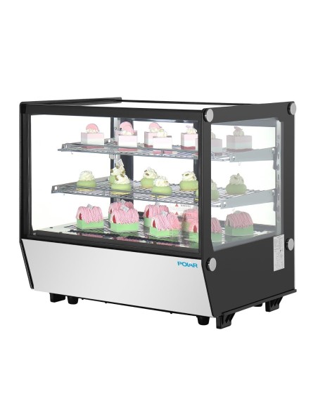 Vitrine de comptoir Positive Polar 120L noire - 2 étagères