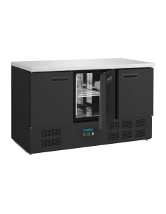 Table réfrigérée Polar 3 portes noire 400 L - 251 L utiles