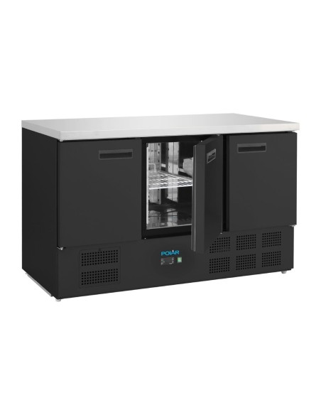 Table réfrigérée Polar 3 portes noire 400 L - 251 L utiles