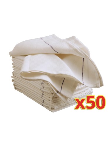 Torchons de service Vogue 50 pcs - Polycoton blanc