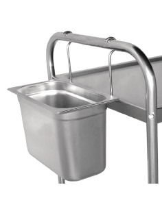 Bac à déchets crochetable Vogue - 7,5 L inox GN 1/3