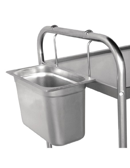 Bac à déchets crochetable Vogue - 7,5 L inox GN 1/3