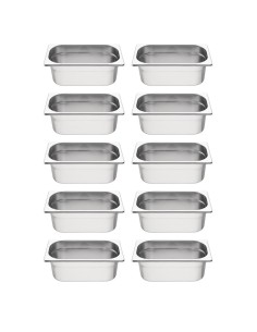 Lot de 10 bacs GN1/4 Vogue - Inox 25 L
