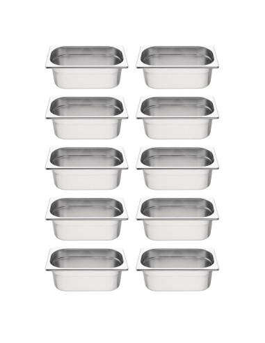 Lot de 10 bacs GN1/4 Vogue - Inox 25 L