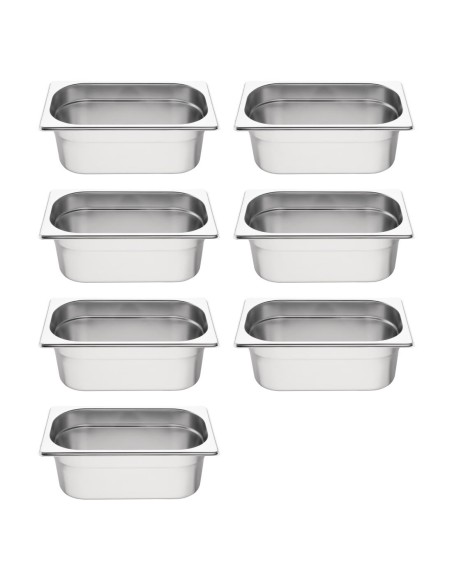 Lot de 7 bacs GN 1/4 Vogue - Inox 17,5 L