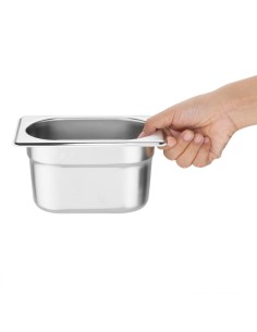 Lot de 6 bacs GN 1/9 Vogue avec couvercles - Inox 2