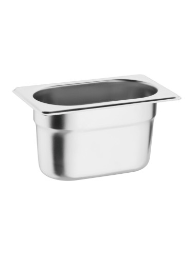 Lot de 6 bacs GN 1/9 Vogue avec couvercles - Inox