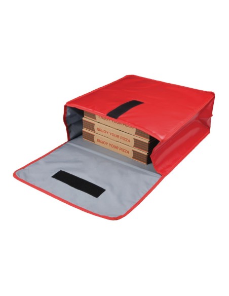 Sac de livraison isotherme pour pizza Vogue - Vinyle rouge