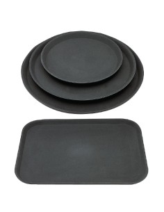 Lot de 12 plateaux antidérapants Olympia Kristallon - noir