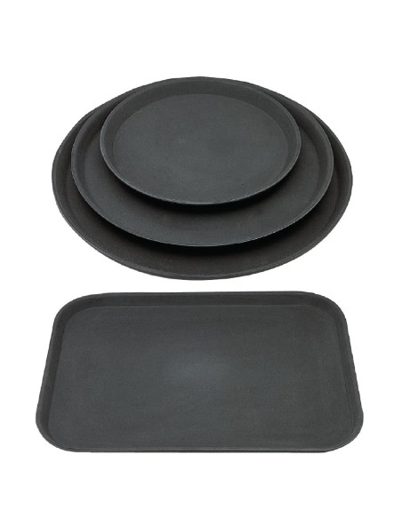 Lot de 12 plateaux antidérapants Olympia Kristallon - noir