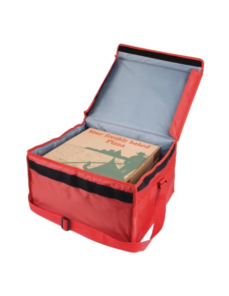 Grand sac de livraison pizza isotherme Vogue - Nylon rouge