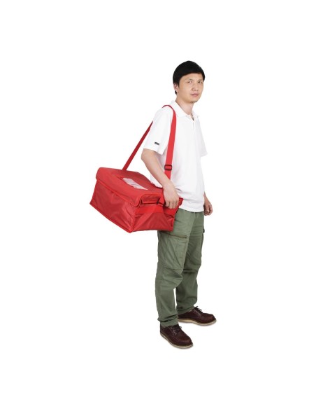 Grand sac de livraison pizza isotherme Vogue - Nylon rouge