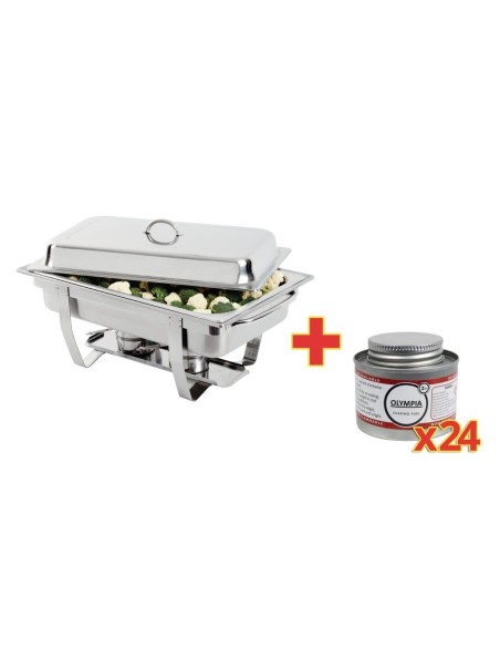 Offre spéciale chafing dish Milan + 24 combustibles Olympia