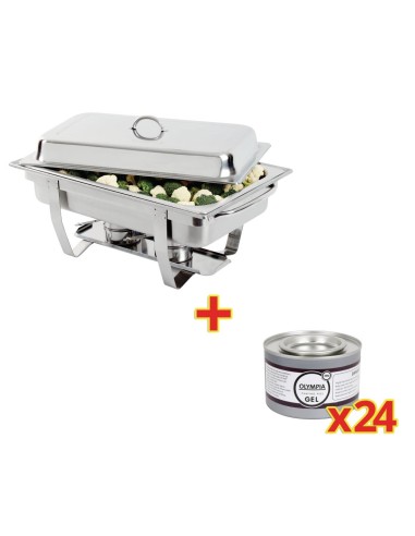Chafing dish Milano Olympia GN 1/1 + 24 capsules gel