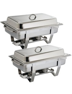 Lot de 2 chafing dish Milan GN 1/1 + 72 capsules gel Olympia 2